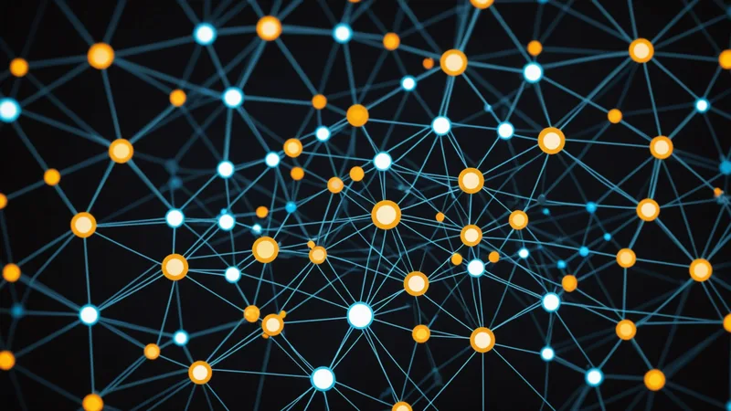 Abstract neural network mapping nodes — engineering visualization for GL mapping engine